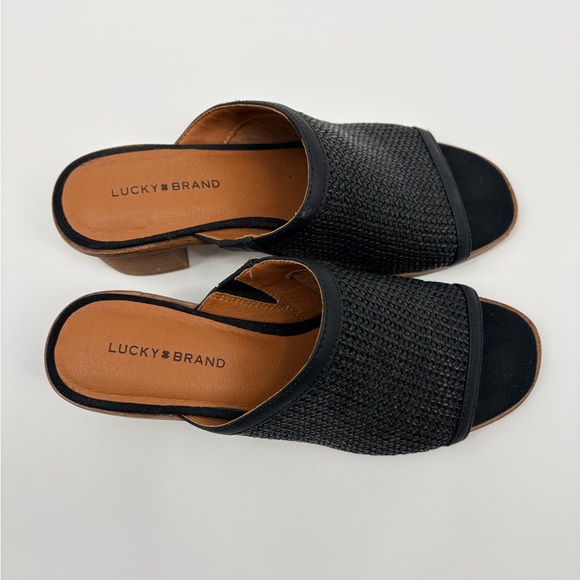 Lucky Brand Lenira Slide Sandals in Black Popcorn - Picture 4 of 7